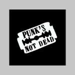 Punks not Dead  - čierna hrubá letecká bunda BOMBER typu MA-1 z pevného materiálu s masívnym zipsom na zapínanie 100%nylón, čiastočne vodeodolná